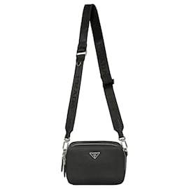 Borsa a tracolla in pelle Saffiano nera - Prada