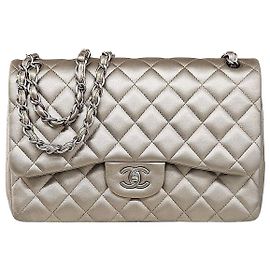 Chanel Borsa a tracolla Classic Flap Bag in agnello Champagne Gold