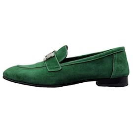 Loafer aus Wildleder Grün - Hermès
