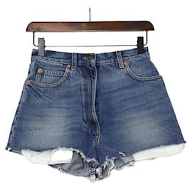 Short de denim eco con parche de oso para mujer - Gucci