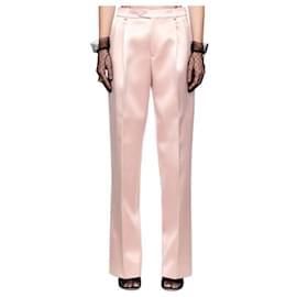 Pantalones rectos de satén rosa - Gucci
