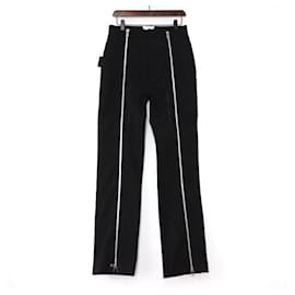 Bottega Veneta Pantalones de lana con cremallera negros para mujer