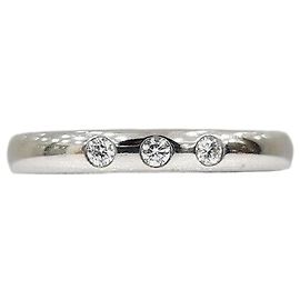 Tiffany & Co Anel de banda Elsa Peretti em platina e diamantes Tamanho