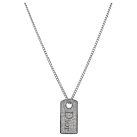 Collana con placca cubica in argento - Dior