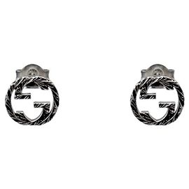 Gucci Black Interlocking Silver Earrings