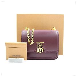 Burberry Piccola borsa a tracolla in pelle TB con catena dorata