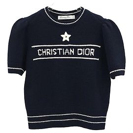 Dior Suéter de cashmere de manga curta em malha de lã