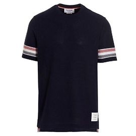 Thom Browne T-shirt in cotone testurizzato con finiture