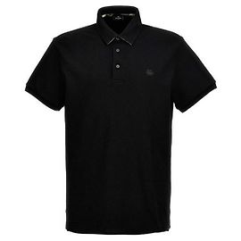 Etro Kurzärmeliges Poloshirt mit Paisley-Stickerei unter dem Kragen