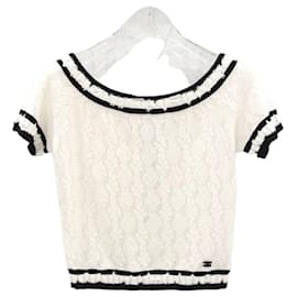 Chanel Crop Top aus Strick mit kurzen Ärmeln