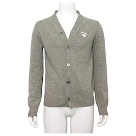 Unisex Strickjacke in Grau-Weiß - Comme Des Garcons