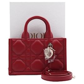 Rote Mini Lady Book Tote Schultertasche - Dior