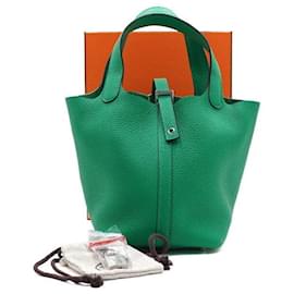 Bolso Tote Picotin en Taurillon Clemence con Cierre Silver Lock - Hermès