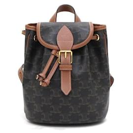 Mini mochila Polko en canvas Triomphe Tan para mujer - Céline