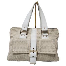 Borsa a tracolla FENDI Vintage Zucca in tela Beige/Cream
