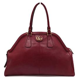 Borsa Tote grande in pelle rossa con manico superiore - Gucci