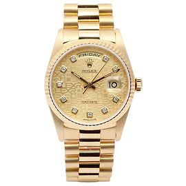 Rolex Orologio Day-Date Original Diamond Jubilee Motif Computer Dial in oro da uomo