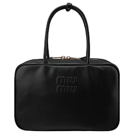 Miu Miu Borsa Tote con manico superiore in pelle nera