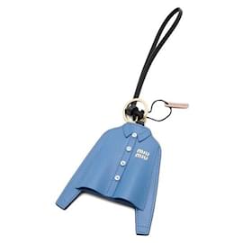 Miu Miu Portachiavi in pelle Trick in blu pervinca