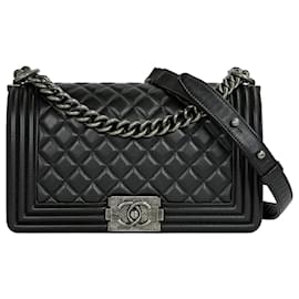 Boy Bag Medium Black Silver Series Lambskin - Chanel