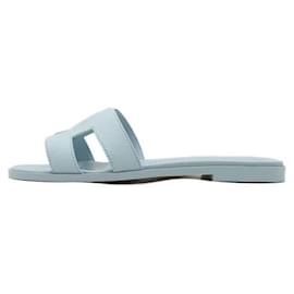 Hermès Sandali Oran in Epsom blu da donna