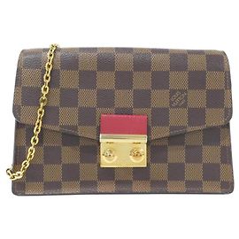 Louis Vuitton Damier Portefeuille Croisette Chain Wallet