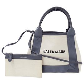 Borsa a mano Balenciaga in tela grigio beige