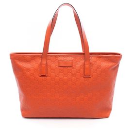 Gucci Guccissima Tragetasche aus orangefarbenem Leder