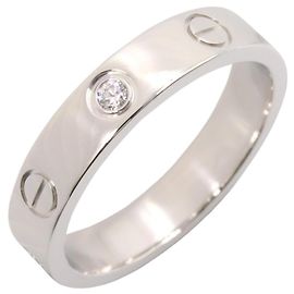 Anel Cartier Mini Love em ouro branco 18K