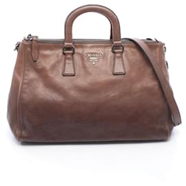 Borsa Tote 2-Way in pelle marrone Prada