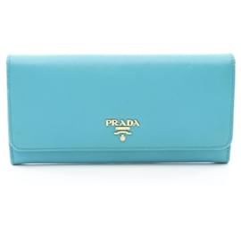 Prada Blue Bi-Fold Long Wallet
