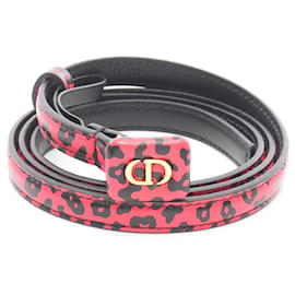 Christian Dior CD Logo Leopardenmuster Mini-Ledergürtel