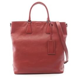 Prada 2-Way Tote Bag aus rotem Leder