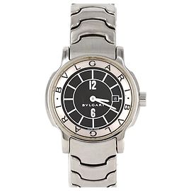 Bulgari Relógio de quartzo em aço inoxidável Bvlgari Solotempo ST29S ST29BSSD