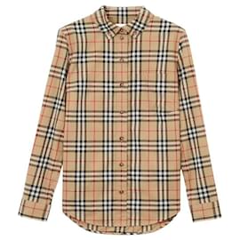 Camisa de algodón con estampado Haymarket Check Burberry
