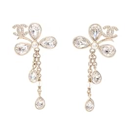 Chanel Coco Mark Flower Drop Earrings