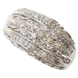 Autre Marque Anello a fascia in oro bianco 18K con diamante
