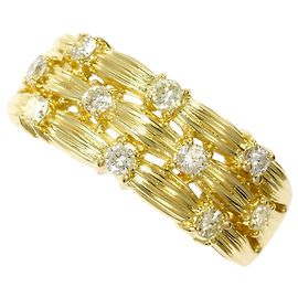 Autre Marque Anello a fascia in oro giallo 18K con diamante