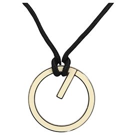 Collana GUCCI G Logo in metallo Silver Auth bs36627V