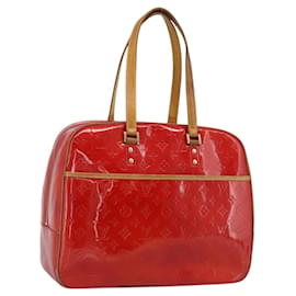 LOUIS VUITTON Borsa Monogram Vernis Sutton Rosso Rouge M91080 LV Auth 195186