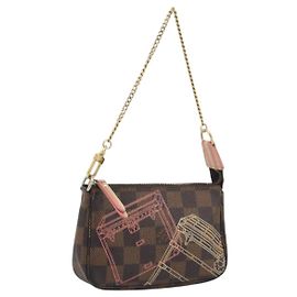 LOUIS VUITTON Damier Ebene Trunk Mini Pochette Accessoires N41433 Auth 192441A