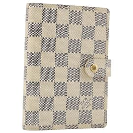 LOUIS VUITTON Damier Azur Agenda PM Day Planner Cover R20706 LV Auth 193001V