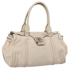 Céline Borsa CELINE in pelle Avorio Argento Autentica BA14651