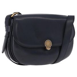 Céline Borsa a Spalla CELINE in Pelle Blu Navy e Oro Auth 193580A