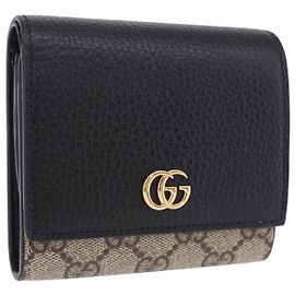 Portafoglio GUCCI GG Supreme in PVC e Pelle Beige Oro 598587 Auth 193589M
