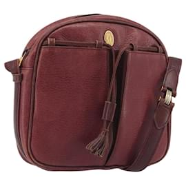 Borsa a Spalla LOEWE Anagram in Pelle Bordeaux Oro Auth 192544 - Loewe