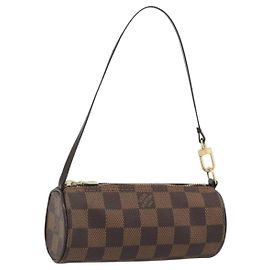 LOUIS VUITTON Damier Ebene Papillon Pouch LV Auth 193410V
