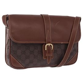 GUCCI GG Canvas Schultertasche Braun Gold 001 261 0613 Auth bs36525