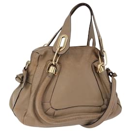 Borsa a Spalla Chloe Mercy in Pelle 2way Beige Gold Auth bs36433 - Chloé