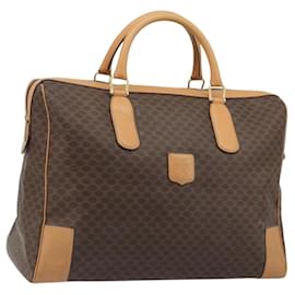 Borsa Boston CELINE in tela Macadam PVC Pelle Marrone Oro Autentica 193560A - Céline
